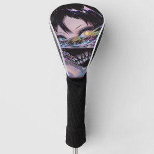 Iridescent Anime Horror: Liquid Smile Monster Golf Headcover