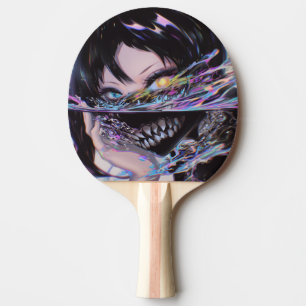 Iridescent Anime Horror: Liquid Smile Monster Tischtennis Schläger