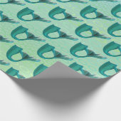 Iridescent Aquamarin Mermaid Schwanzes Muster Geschenkpapier (Ecke)