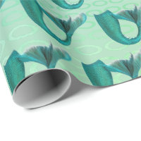 Iridescent Aquamarin Mermaid Schwanzes Muster