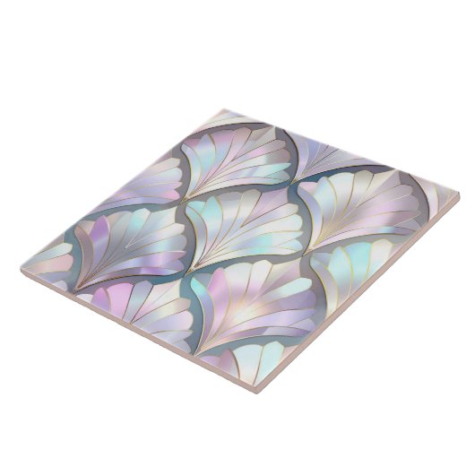 Iridescent Art Deco Fan Pattern ID1175 Fliese (Seite)