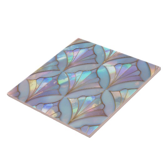 Iridescent Art Deco Stained Glass ID1177 Fliese (Seite)