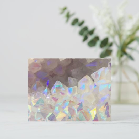 Iridescent Aura Crystals Postkarte (Stehend Vorderseite)