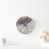 Iridescent Aura Crystals Runde Wanduhr (Zuhause)