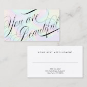 Iridescent Beauty Salon Ernennung Terminkarte (Vorne/Hinten)