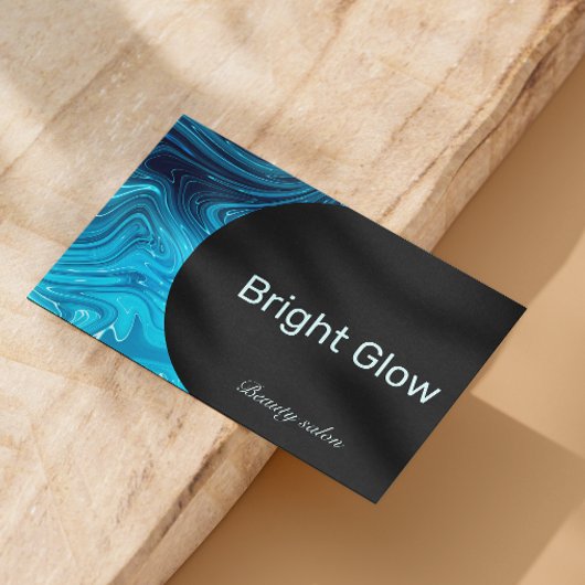 Iridescent Blue Aquamarin Aqua Esthetician Qr Code Visitenkarte