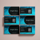 Iridescent Blue Aquamarin Aqua Esthetician Qr Code Visitenkarte