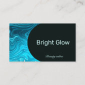 Iridescent Blue Aquamarin Aqua Esthetician Qr Code Visitenkarte (Vorderseite)