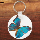 Iridescent Blue Butterfly Basic Schlüsselanhänger (Vorderseite)