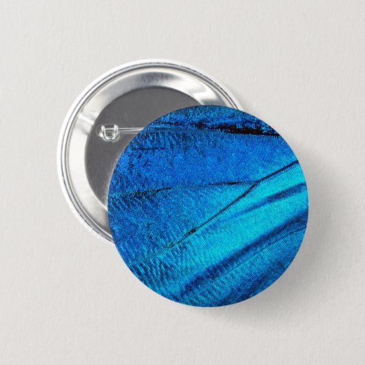 Iridescent Blue Butterfly Wing Button (Vorne & Hinten)