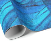 Iridescent Blue Butterfly Wing Geschenkpapier (Rolleneckpunkt)