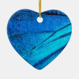 Iridescent Blue Butterfly Wing Keramik Ornament