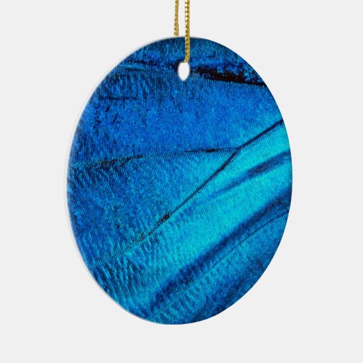 Iridescent Blue Butterfly Wing Keramikornament (Rechts)