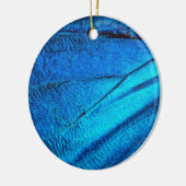 Iridescent Blue Butterfly Wing Keramikornament (Links)