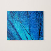 Iridescent Blue Butterfly Wing Puzzle (Horizontal)