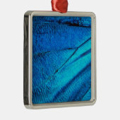 Iridescent Blue Butterfly Wing Silbernes Ornament (Rechts)