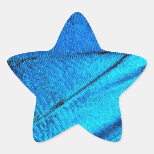 Iridescent Blue Butterfly Wing Stern-Aufkleber (Vorderseite)