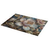 Iridescent Blue Cloisonne Magnolia  Schneidebrett (Ecke)