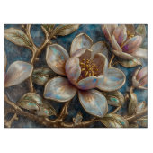 Iridescent Blue Cloisonne Magnolia  Schneidebrett (Vorderseite)