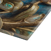 Iridescent Blue Cloisonne Magnolia  Schneidebrett (Ecke)