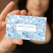 Iridescent Blue Confetti Glitzer Modern Visitenkarte