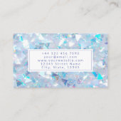 Iridescent Blue Confetti Glitzer Modern Visitenkarte (Rückseite)