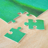 Iridescent Blue Dragonfly auf rosa Wasserlilie Puzzle (Seite)