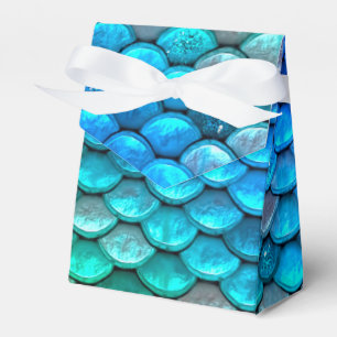 Iridescent Blue Green Glitzer Meerjungfrau Fischsk Geschenkschachtel
