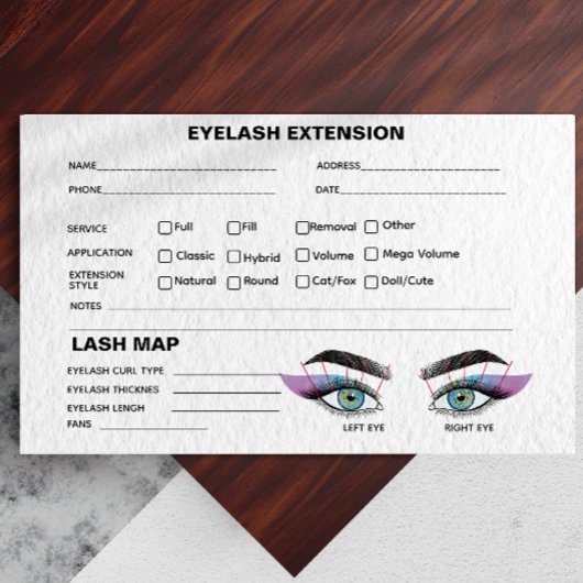 Iridescent Blue Lash Record Extension Map Visitenkarte