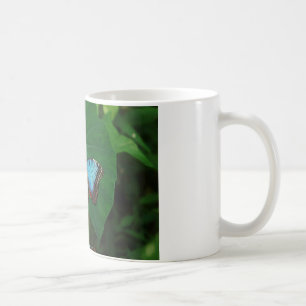 Iridescent Blue mit Black Butterfly Wings Kaffeetasse