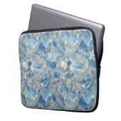 Iridescent Blue Pearl Petal Pattern Laptop Sleeve (Vorderseite Links)