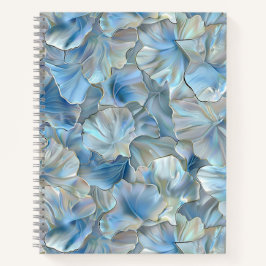Iridescent Blue Petal Marbled Spiral Notebook Notizblock