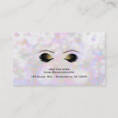 Iridescent Bokeh Lights Makeup Eyelashes Beauty Visitenkarte (Rückseite)
