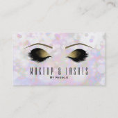 Iridescent Bokeh Lights Makeup Eyelashes Beauty Visitenkarte (Vorderseite)