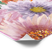 Iridescent Bokeh PInk & Hübsche Blume - DIY-Foto Poster (Ecke)