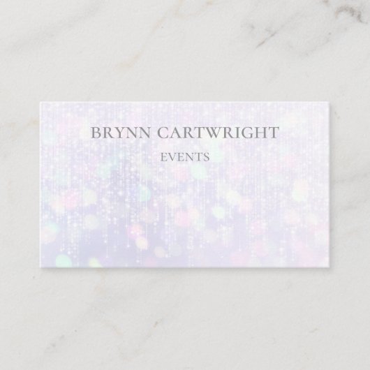 Iridescent Bokeh Sparkle Lights White Visitenkarte (Vorderseite)
