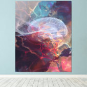 Iridescent Brain Nebula Neural Glow Art Leinwanddruck (Insitu (Holzboden))