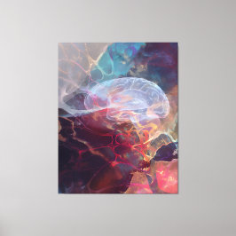 Iridescent Brain Nebula Neural Glow Art Leinwanddruck