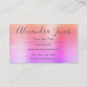 Iridescent Brushed Metal Hair Stylist Visitenkarte (Rückseite)