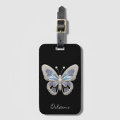 Iridescent Butterfly Elegance Gepäckanhänger (Vorderseite Vertikal)