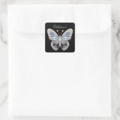 Iridescent Butterfly Elegance Quadratischer Aufkleber (Tasche)