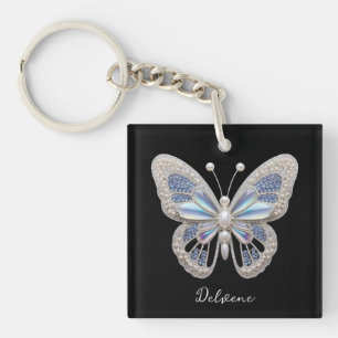 Iridescent Butterfly Elegance Schlüsselanhänger
