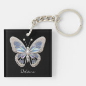 Iridescent Butterfly Elegance Schlüsselanhänger (Rückseite)