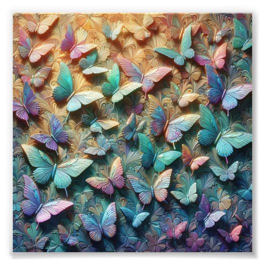 Iridescent Butterfly Garden Fotodruck (Vorne)