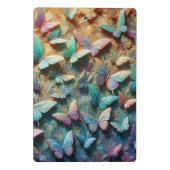 Iridescent Butterfly Garden Mini Klemmbrett (Rückseite)