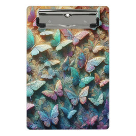 Iridescent Butterfly Garden Mini Klemmbrett