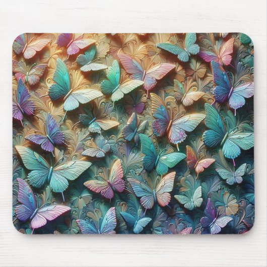 Iridescent Butterfly Garden Mousepad (Vorne)