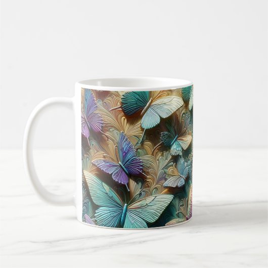 Iridescent Butterfly Garden Mug Kaffeetasse (Links)