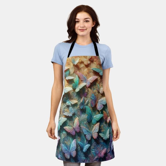 Iridescent Butterfly Garden Schürze (Getragen)