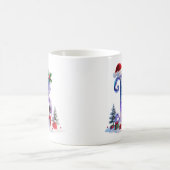 Iridescent Christmas Letter B with Snowman Kaffeetasse (Mittel)